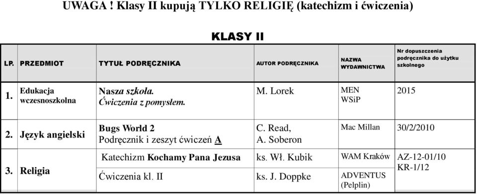 Język angielski 3. Religia Bugs World 2 Podręcznik i zeszyt ćwiczeń A C. Read, A.