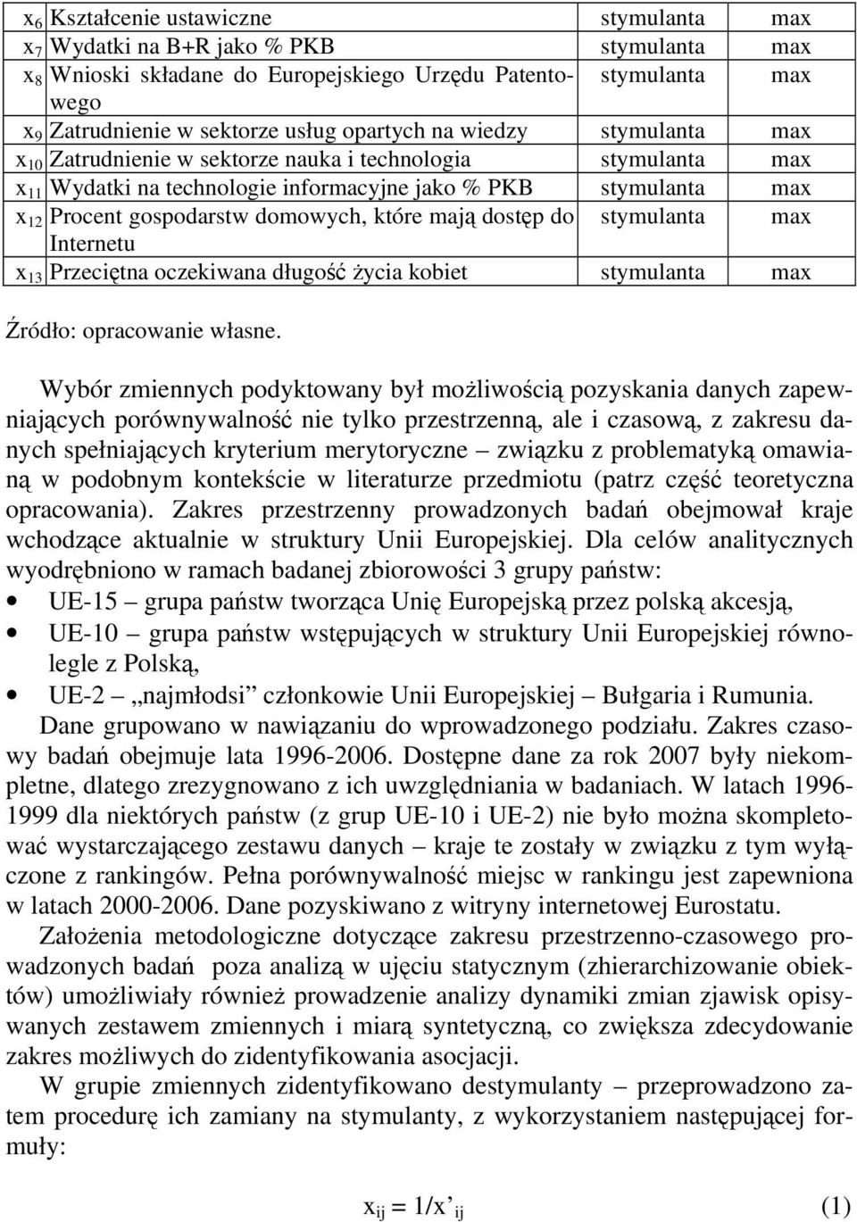 które mają dostęp do stymulanta max Internetu x 13 Przeciętna oczekiwana długość życia kobiet stymulanta max Źródło: opracowanie własne.