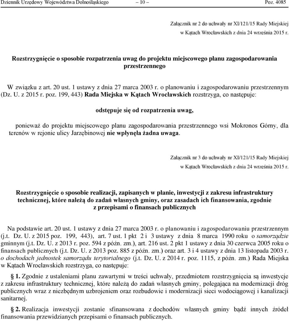 o planowaniu i zagospodarowaniu przestrzennym (Dz. U. z 2015 r. poz.