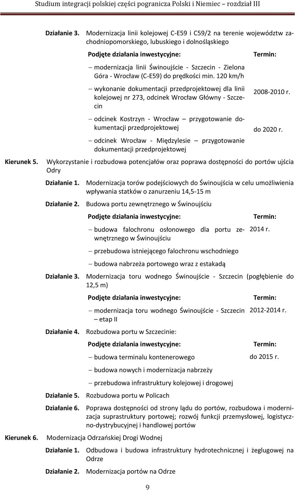 min. 120 km/h wykonanie dokumentacji przedprojektowej dla linii kolejowej nr 273, odcinek Wrocław Główny Szczecin odcinek Kostrzyn Wrocław przygotowanie dokumentacji przedprojektowej odcinek Wrocław