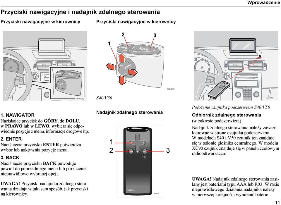 ENTER Naciśnięcie przycisku ENTER potwierdza wybór lub uaktywnia pozycję menu. 3. BACK Naciśnięcie przycisku BACK powoduje powrót do poprzedniego menu lub porzucenie nieprawidłowo wybranej opcji.