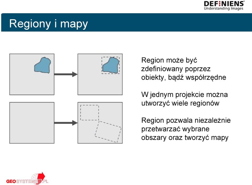 projekcie można utworzyć wiele regionów Region