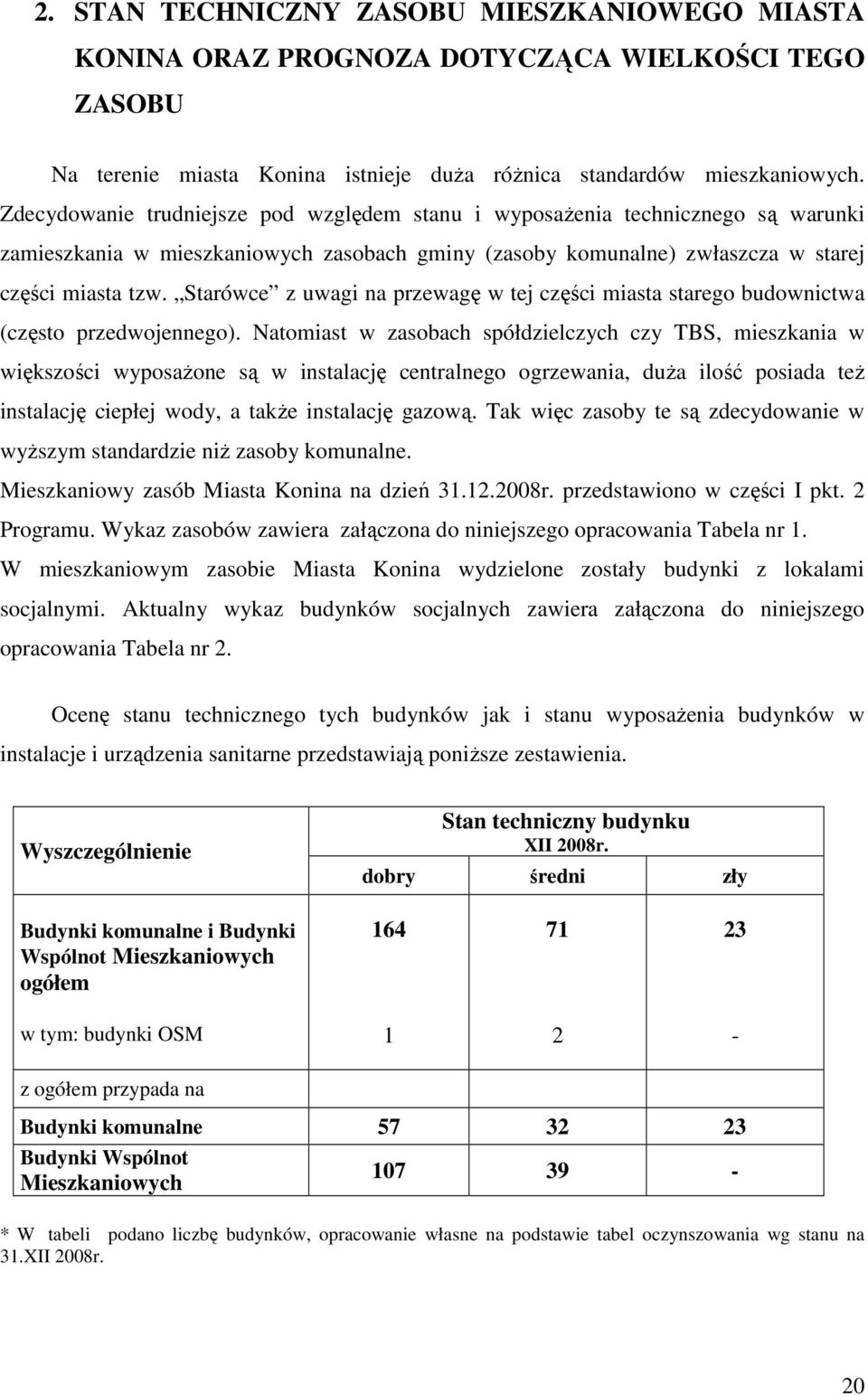 Starówce z uwagi na przewagę w tej części miasta starego budownictwa (często przedwojennego).