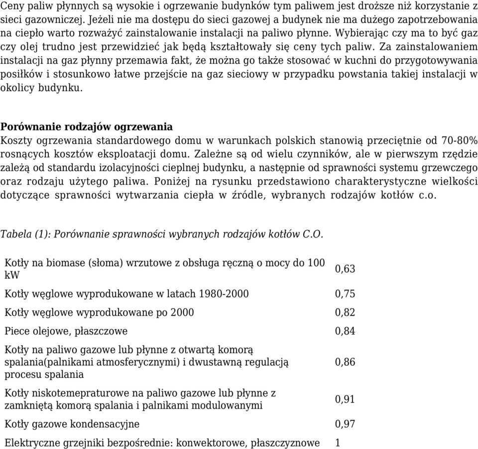 Wybierając czy ma to być gaz czy olej trudno jest przewidzieć jak będą kształtowały się ceny tych paliw.