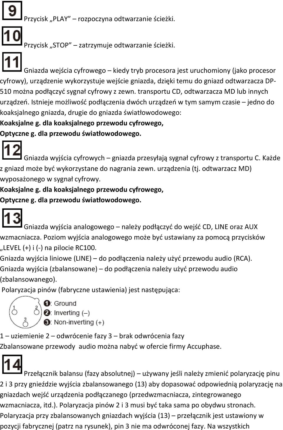 cyfrowy z zewn. transportu CD, odtwarzacza MD lub innych urządzeń.