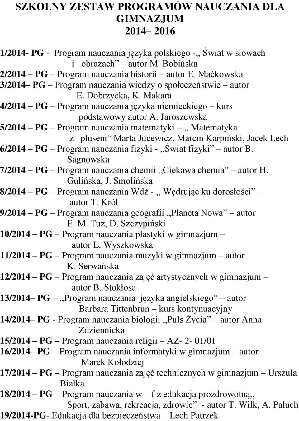 Makara 4/2014 PG Program nauczania języka niemieckiego kurs podstawowy autor A.