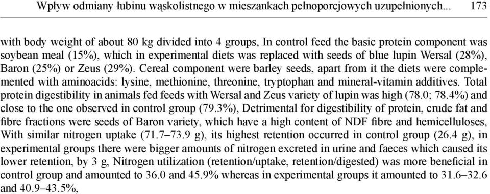 Wersal (28%), Baron (25%) or Zeus (29%).