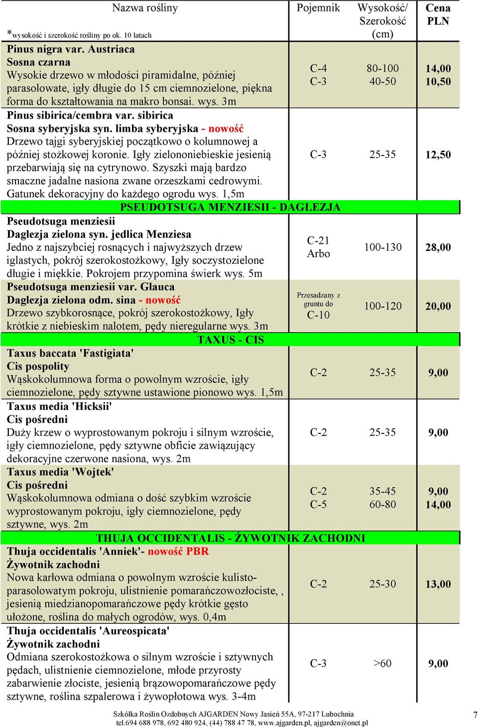 Igły zielononiebieskie jesienią przebarwiają się na cytrynowo. Szyszki mają bardzo smaczne jadalne nasiona zwane orzeszkami cedrowymi. Gatunek dekoracyjny do każdego ogrodu wys.