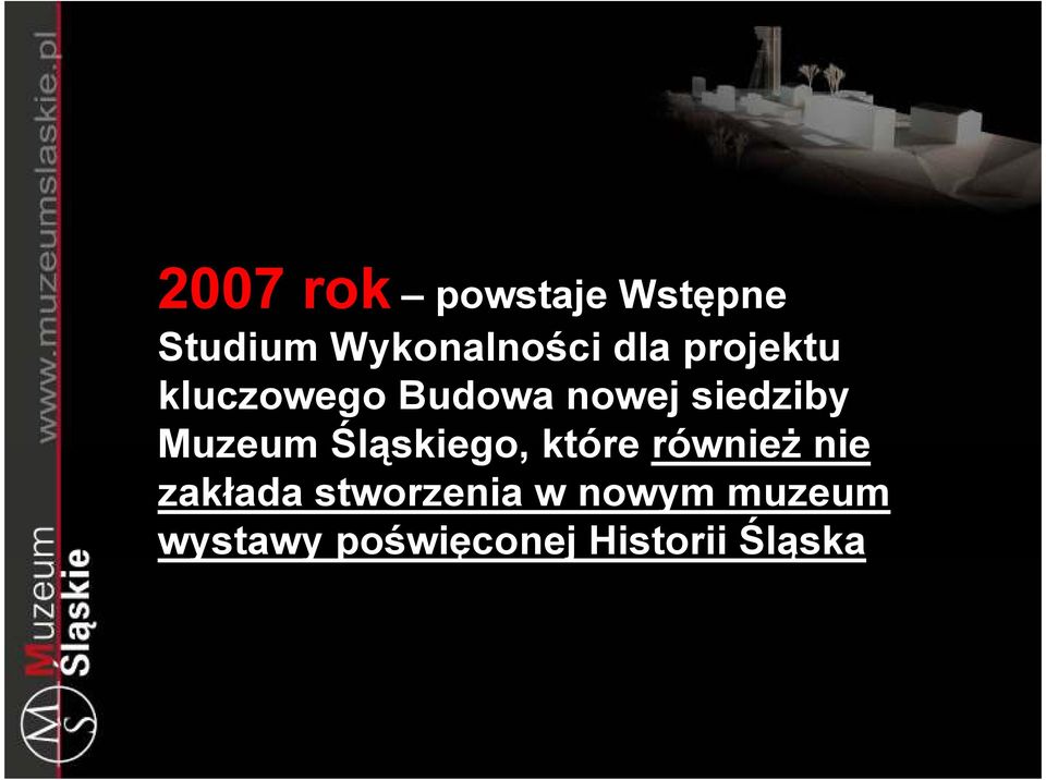 Muzeum Śląskiego, które równieŝ nie zakłada