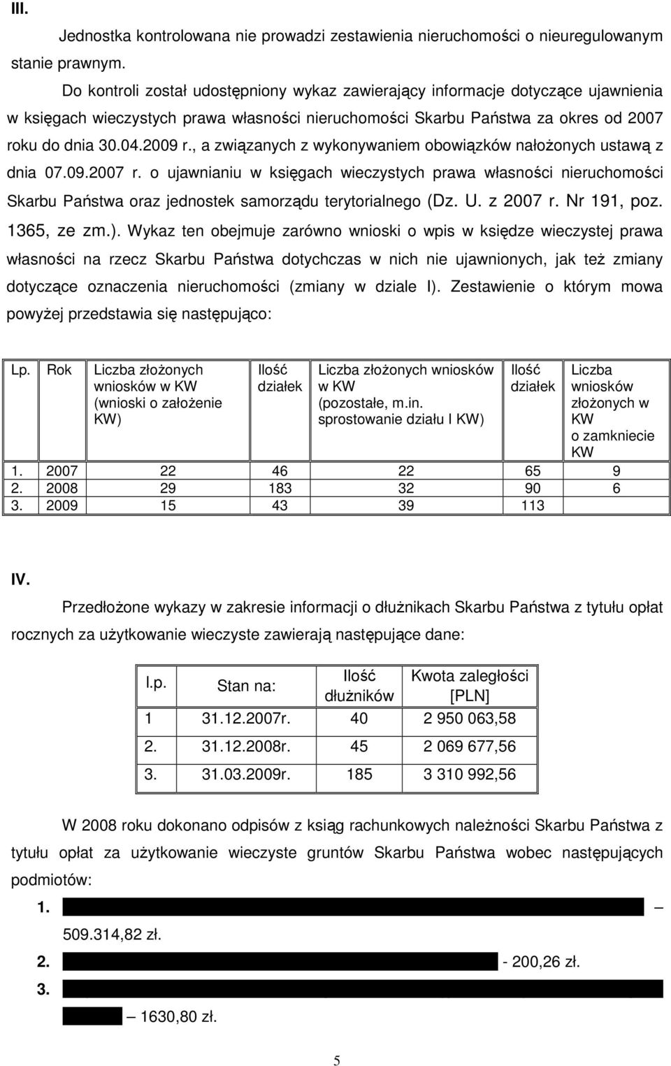 , a związanych z wykonywaniem obowiązków nałoŝonych ustawą z dnia 07.09.2007 r.