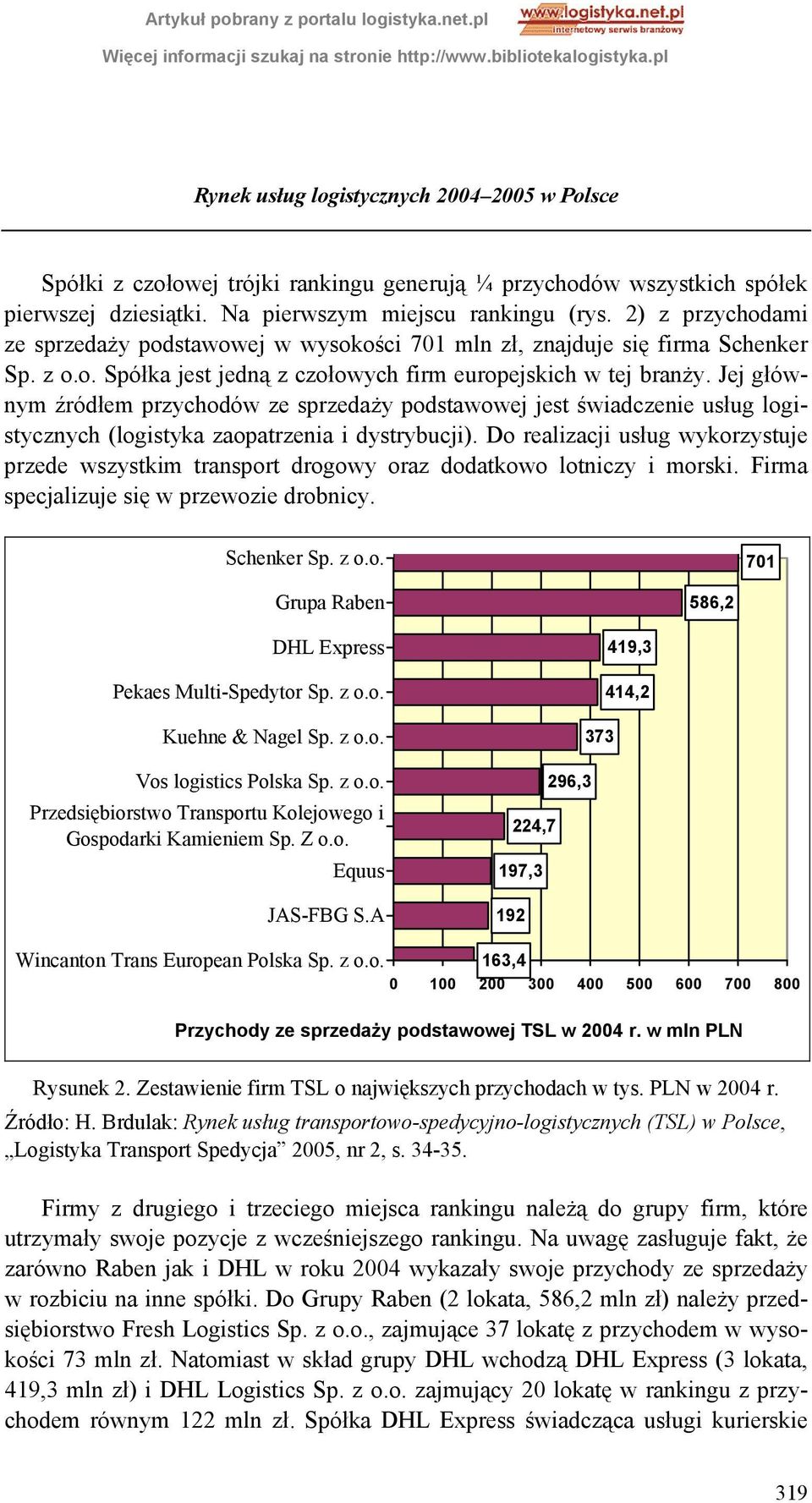 Jej głównym źródłem przychodów ze sprzedaży podstawowej jest świadczenie usług logistycznych (logistyka zaopatrzenia i dystrybucji).