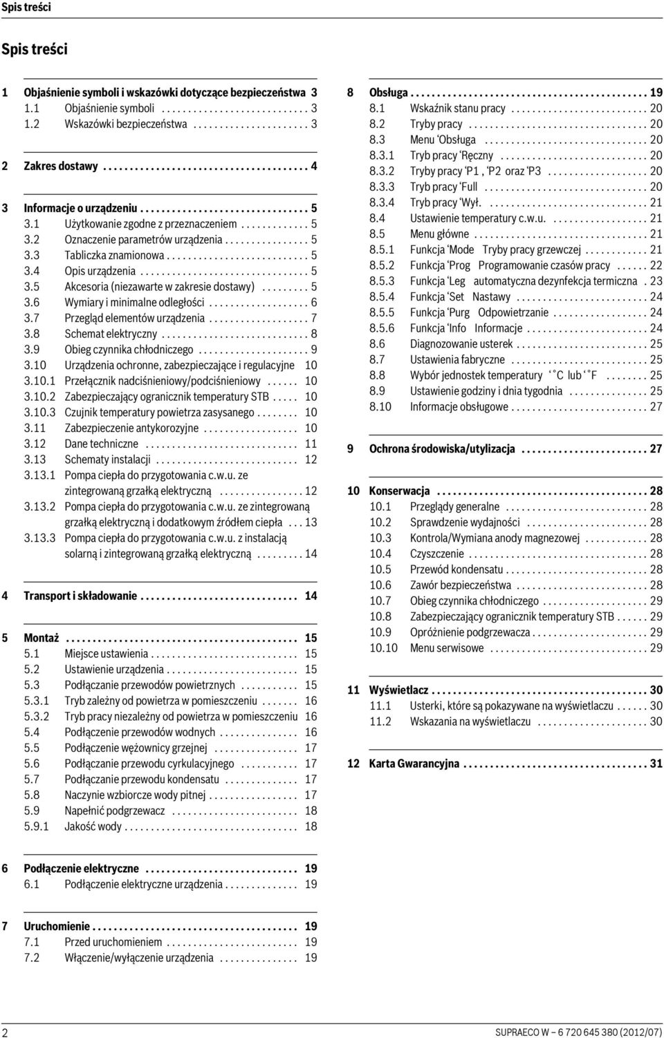 .......................... 5 3.4 Opis urządzenia................................ 5 3.5 Akcesoria (niezawarte w zakresie dostawy)......... 5 3.6 Wymiary i minimalne odległości................... 6 3.