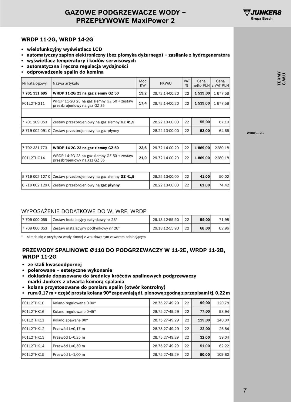 72.4-00.20 22 539,00 877,58 F0L2THG WRDP -2G 23 na gaz ziemny GZ 50 + zestaw przezbrojeniowy na gaz GZ 35 7,4 29.72.4-00.20 22 539,00 877,58 7 70 209 053 Zestaw przezbrojeniowy na gaz ziemny GZ 4,5 28.