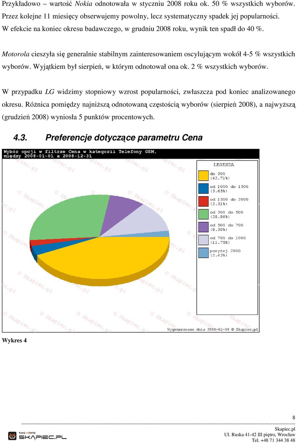 Motorola cieszyła się generalnie stabilnym zainteresowaniem oscylującym wokół 4-5 % wszystkich wyborów. Wyjątkiem był sierpień, w którym odnotował ona ok. 2 % wszystkich wyborów.