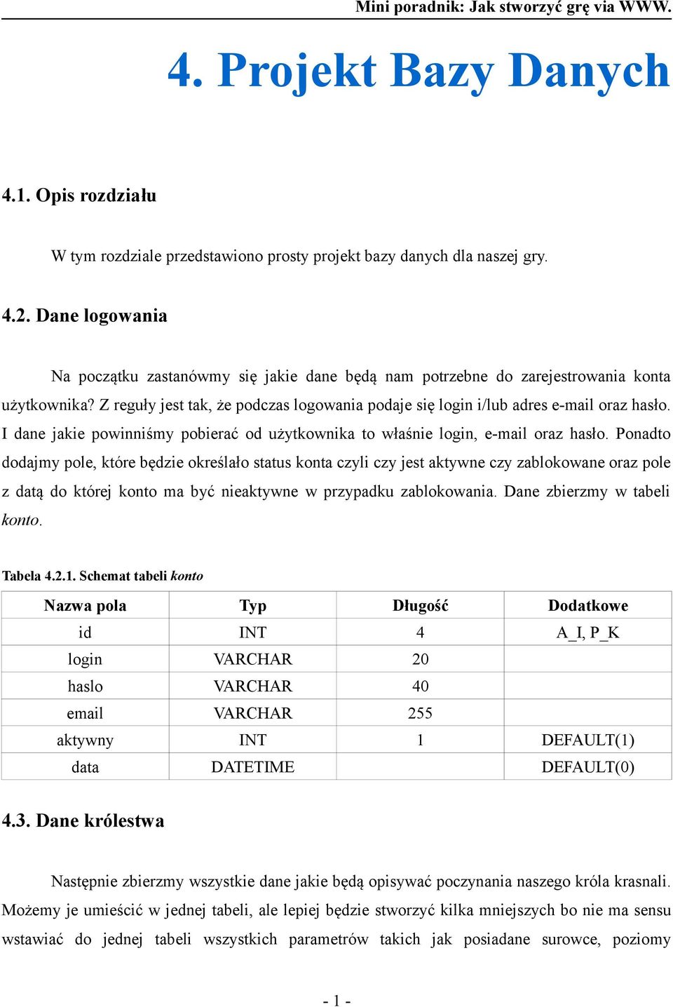 I dane jakie powinniśmy pobierać od użytkownika to właśnie login, e-mail oraz hasło.