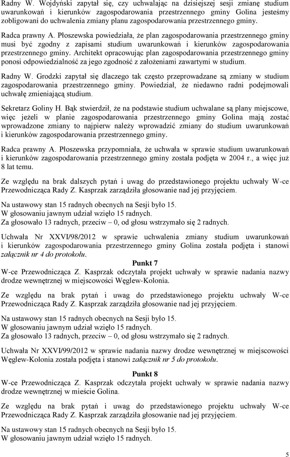 zagospodarowania przestrzennego gminy. Radca prawny A.