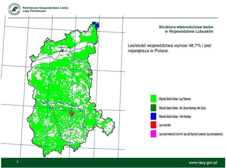 Lesistość województwa wynosi 48,7%