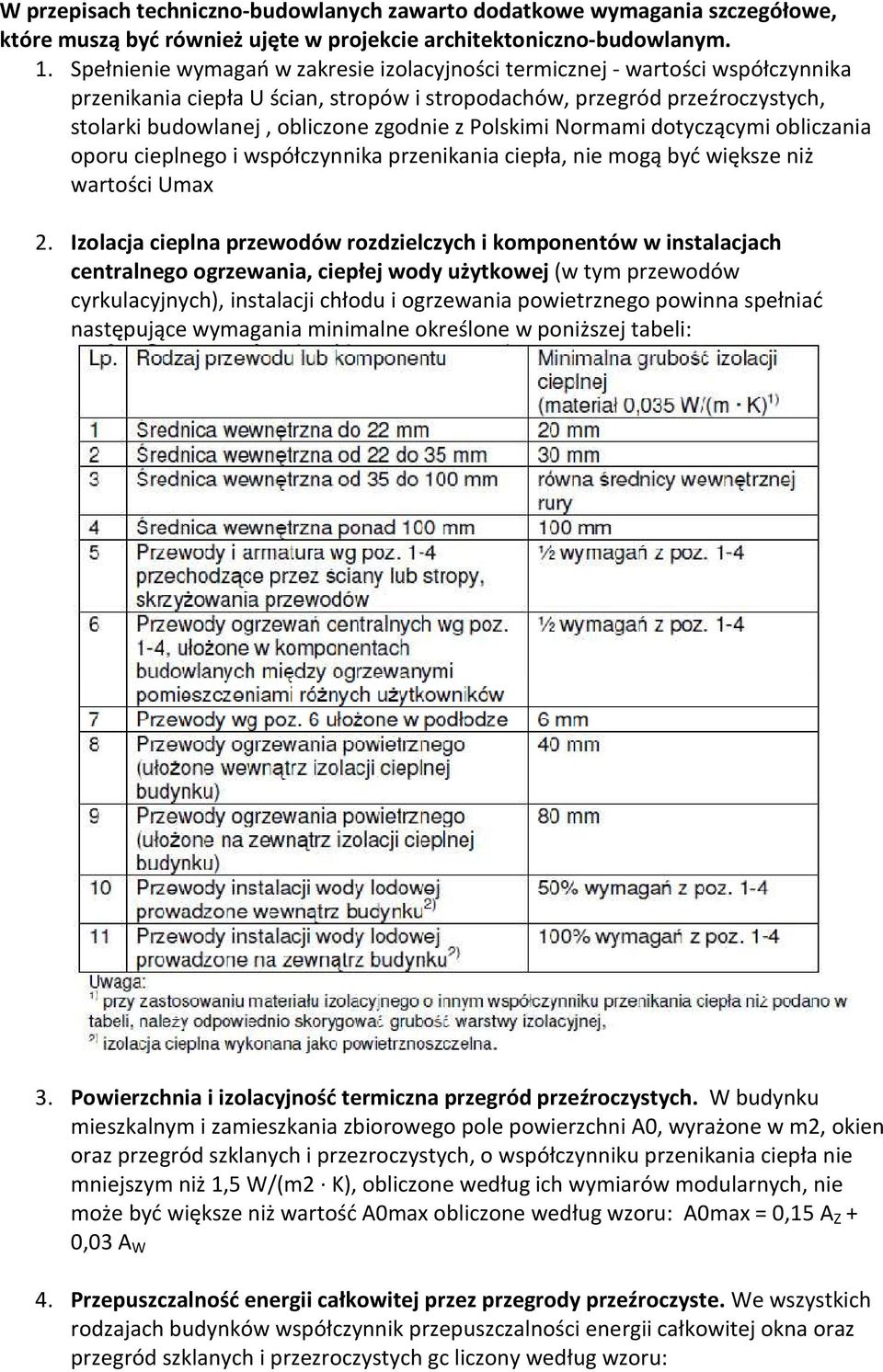 Polskimi Normami dotyczącymi obliczania oporu cieplnego i współczynnika przenikania ciepła, nie mogą być większe niż wartości Umax 2.