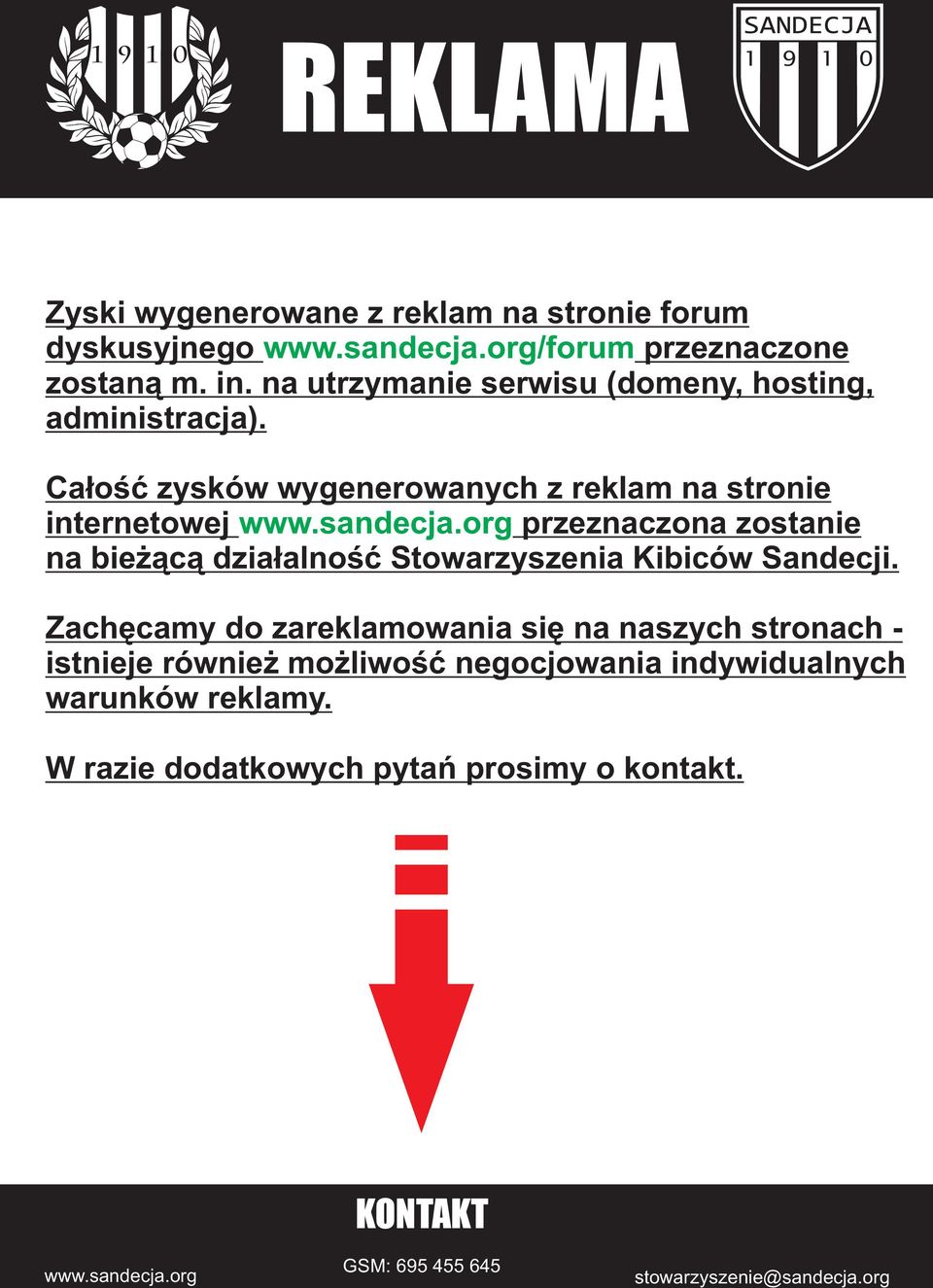 Ca³oœæ zysków wygenerowanych z reklam na stronie internetowej przeznaczona zostanie na bie ¹c¹ dzia³alnoœæ