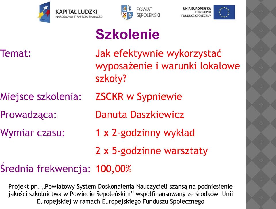 wykorzystać wyposażenie i warunki lokalowe szkoły?