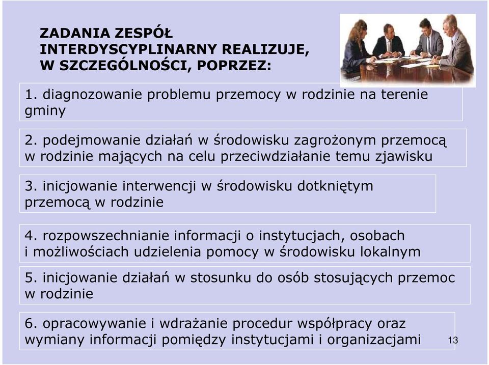 inicjowanie interwencji w środowisku dotkniętym przemocą w rodzinie 4.