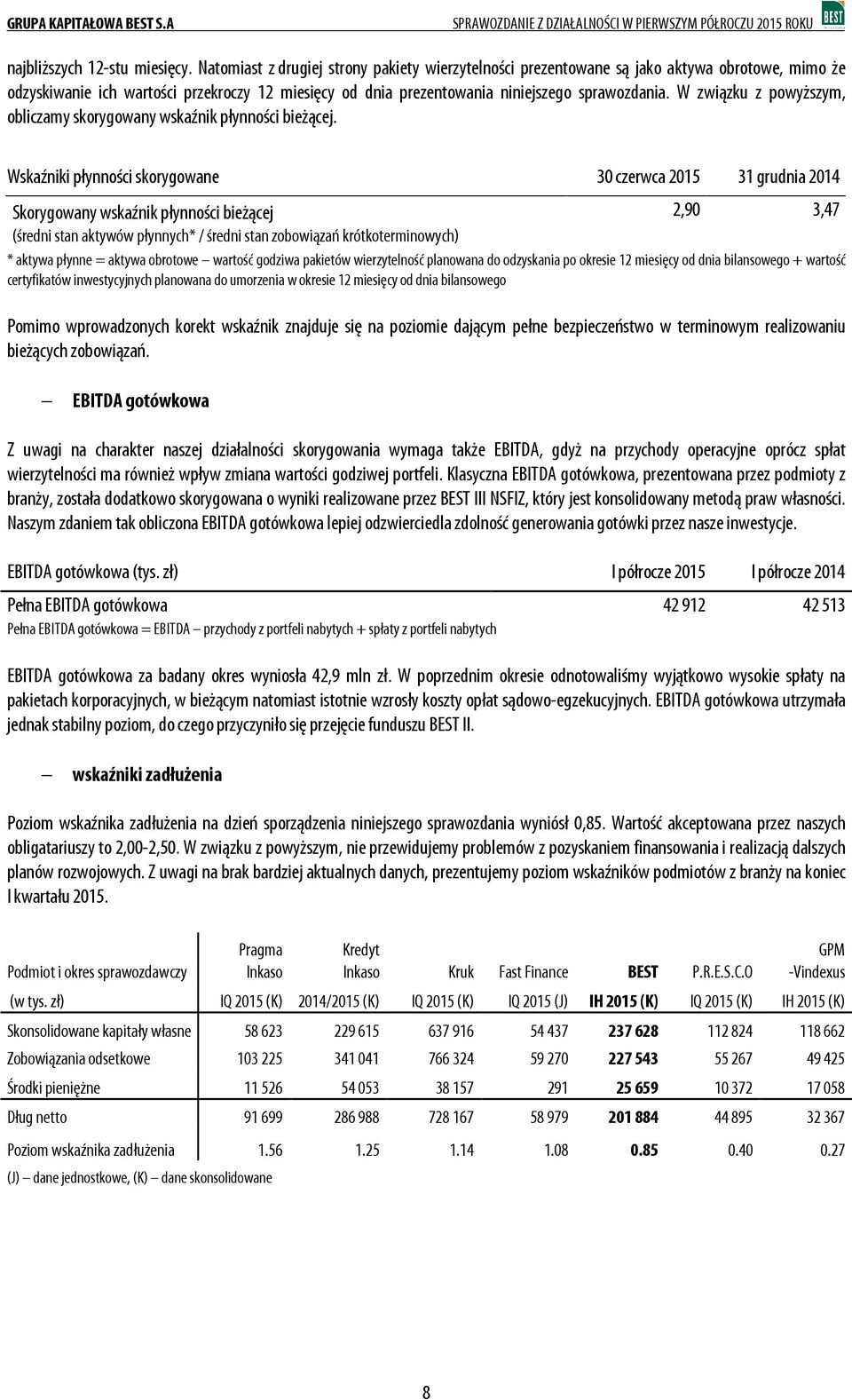 W związku z powyższym, obliczamy skorygowany wskaźnik płynności bieżącej.