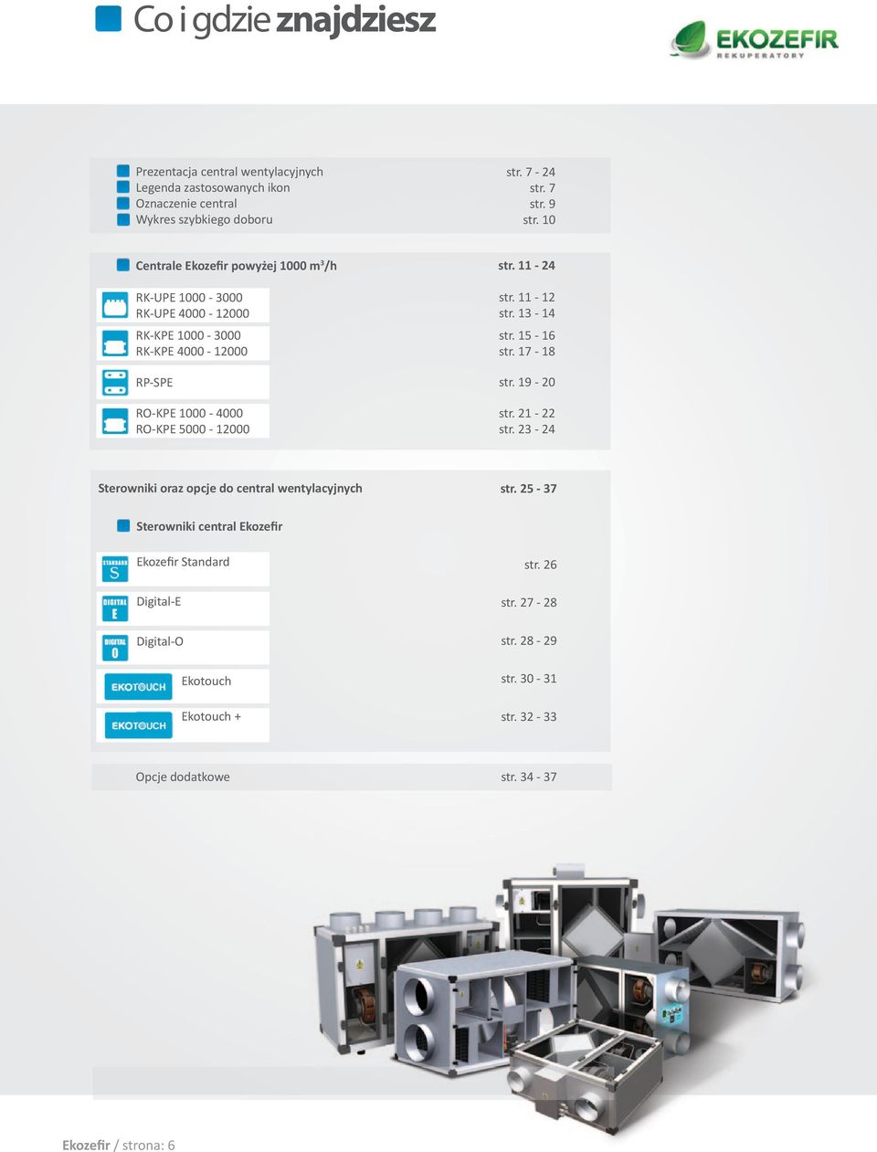 11-24 str. 11-12 str. 13-14 str. 15-16 str. 17-18 str. 19-20 str. 21-22 str. 23-24 Sterowniki oraz opcje do central wentylacyjnych str.