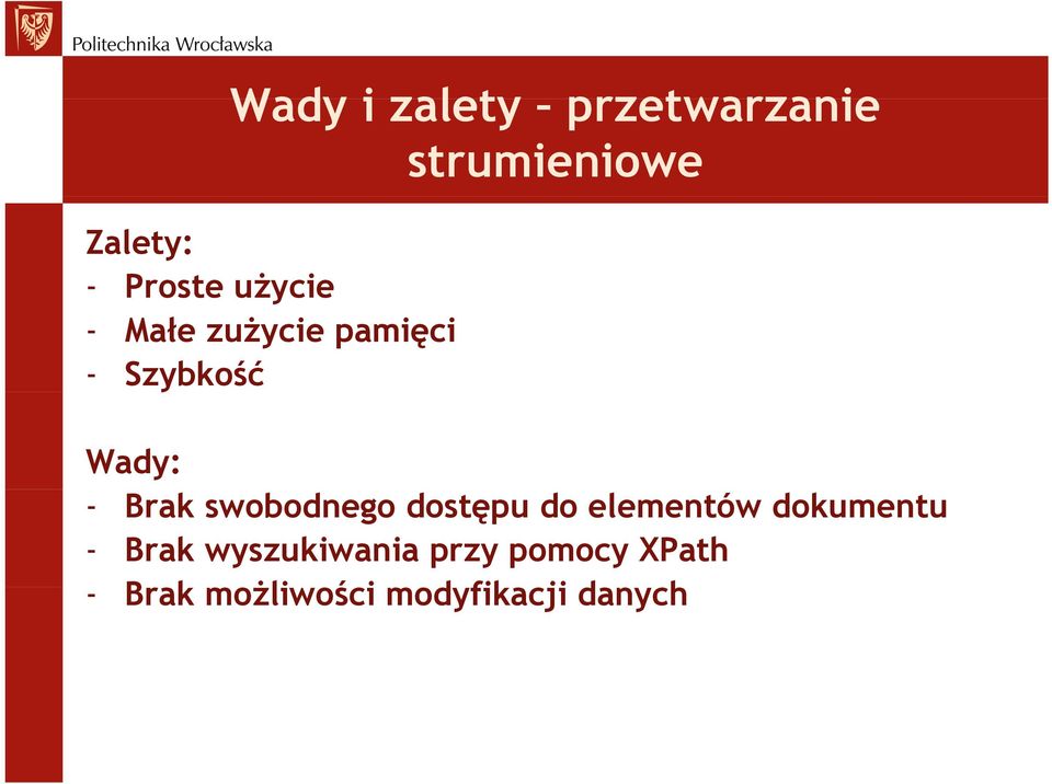 swobodnego dostępu do elementów dokumentu - Brak