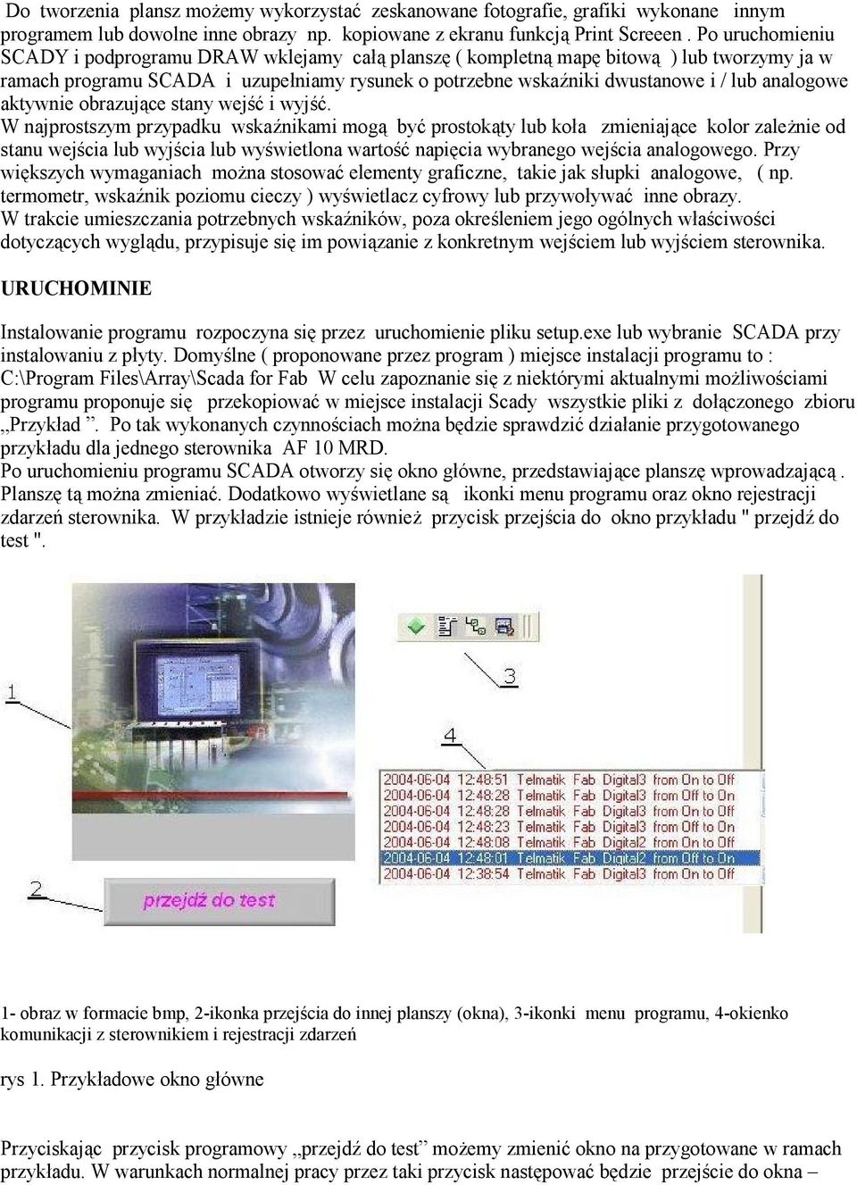 analogowe aktywnie obrazujące stany wejść i wyjść.