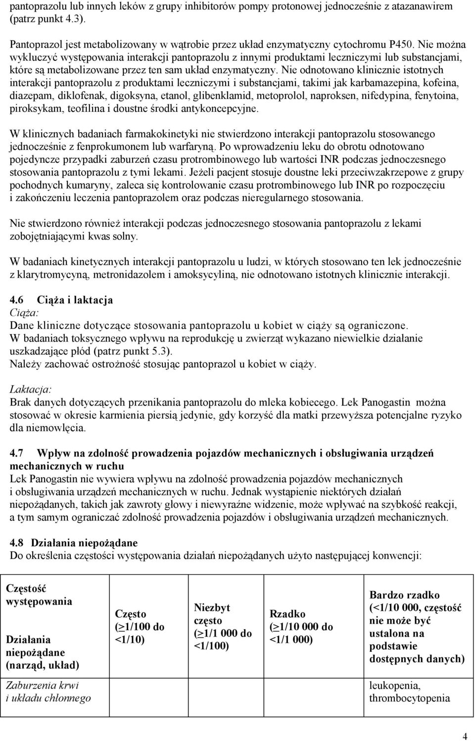 Nie odnotowano klinicznie istotnych interakcji pantoprazolu z produktami leczniczymi i substancjami, takimi jak karbamazepina, kofeina, diazepam, diklofenak, digoksyna, etanol, glibenklamid,