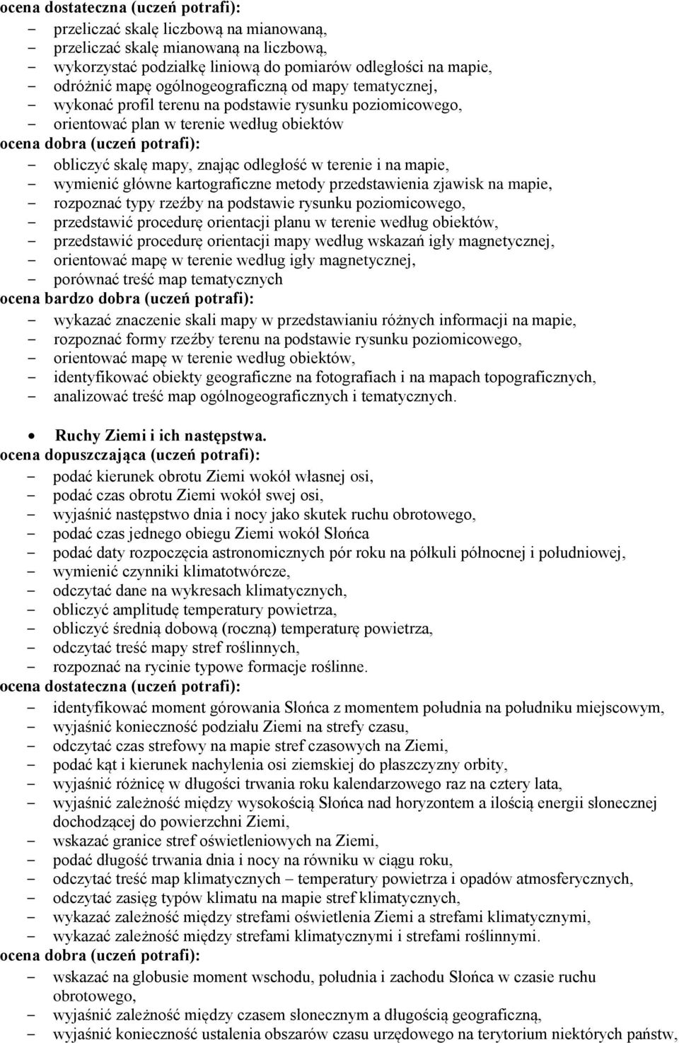 przedstawienia zjawisk na mapie, rozpoznać typy rzeźby na podstawie rysunku poziomicowego, przedstawić procedurę orientacji planu w terenie według obiektów, przedstawić procedurę orientacji mapy