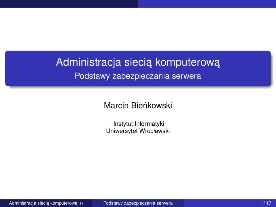 Informatyki Uniwersytet Wrocławski