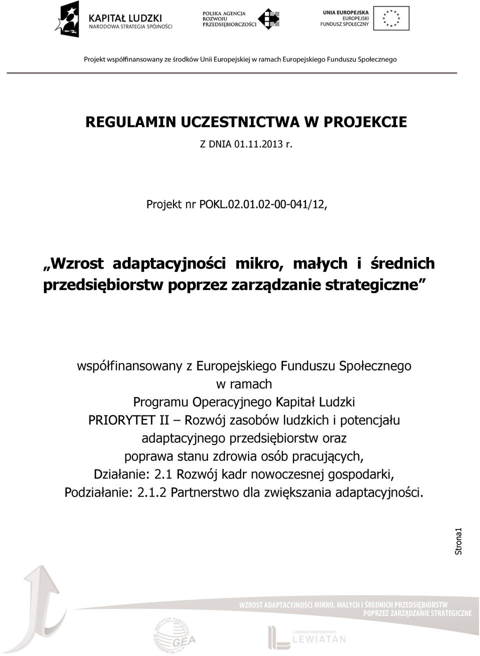 r. Projekt nr POKL.02.01.