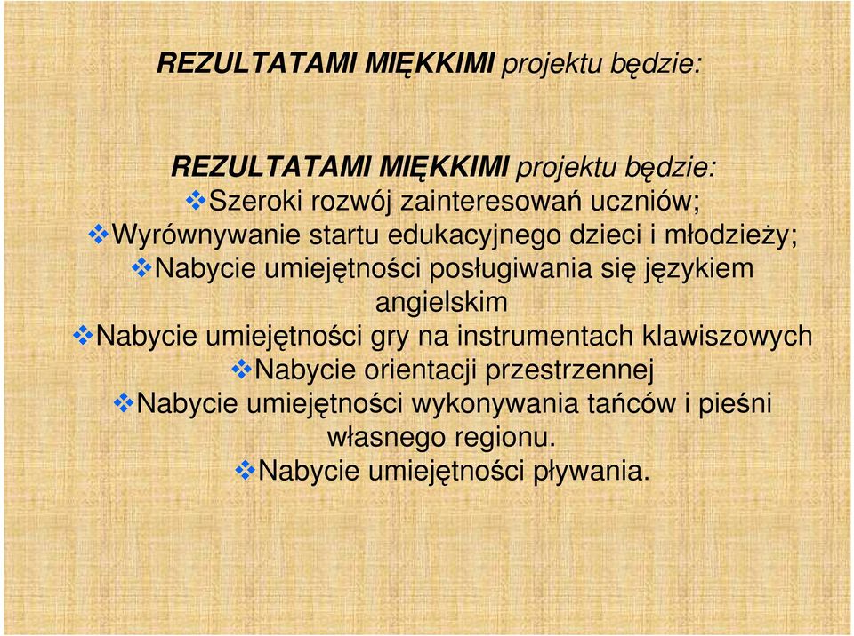 posługiwania się językiem angielskim Nabycie umiejętności gry na instrumentach klawiszowych Nabycie