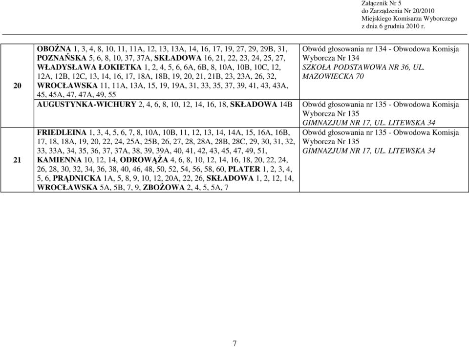 AUGUSTYNKA-WICHURY 2, 4, 6, 8, 10, 12, 14, 16, 18, SKŁADOWA 14B FRIEDLEINA 1, 3, 4, 5, 6, 7, 8, 10A, 10B, 11, 12, 13, 14, 14A, 15, 16A, 16B, 17, 18, 18A, 19, 20, 22, 24, 25A, 25B, 26, 27, 28, 28A,