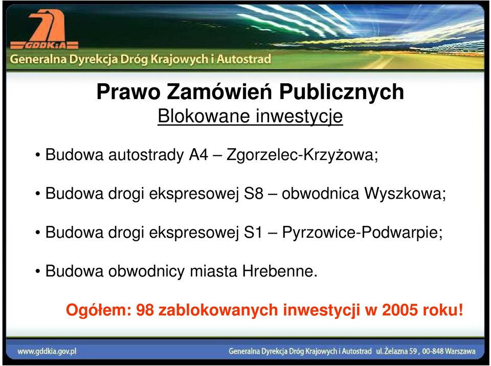 Wyszkowa; Budowa drogi ekspresowej S1 Pyrzowice-Podwarpie; Budowa