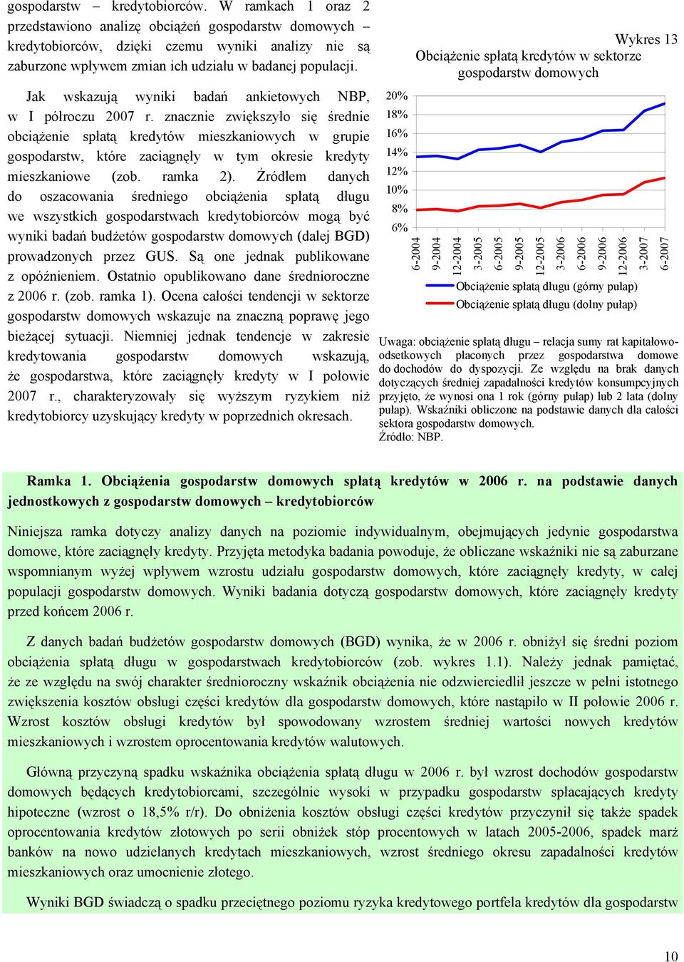 Jak wskazują wyniki badań ankietowych NBP, w I półroczu 2007 r.