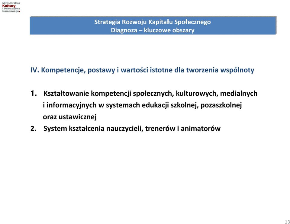 Kształtowanie kompetencji społecznych, kulturowych, medialnych i informacyjnych w