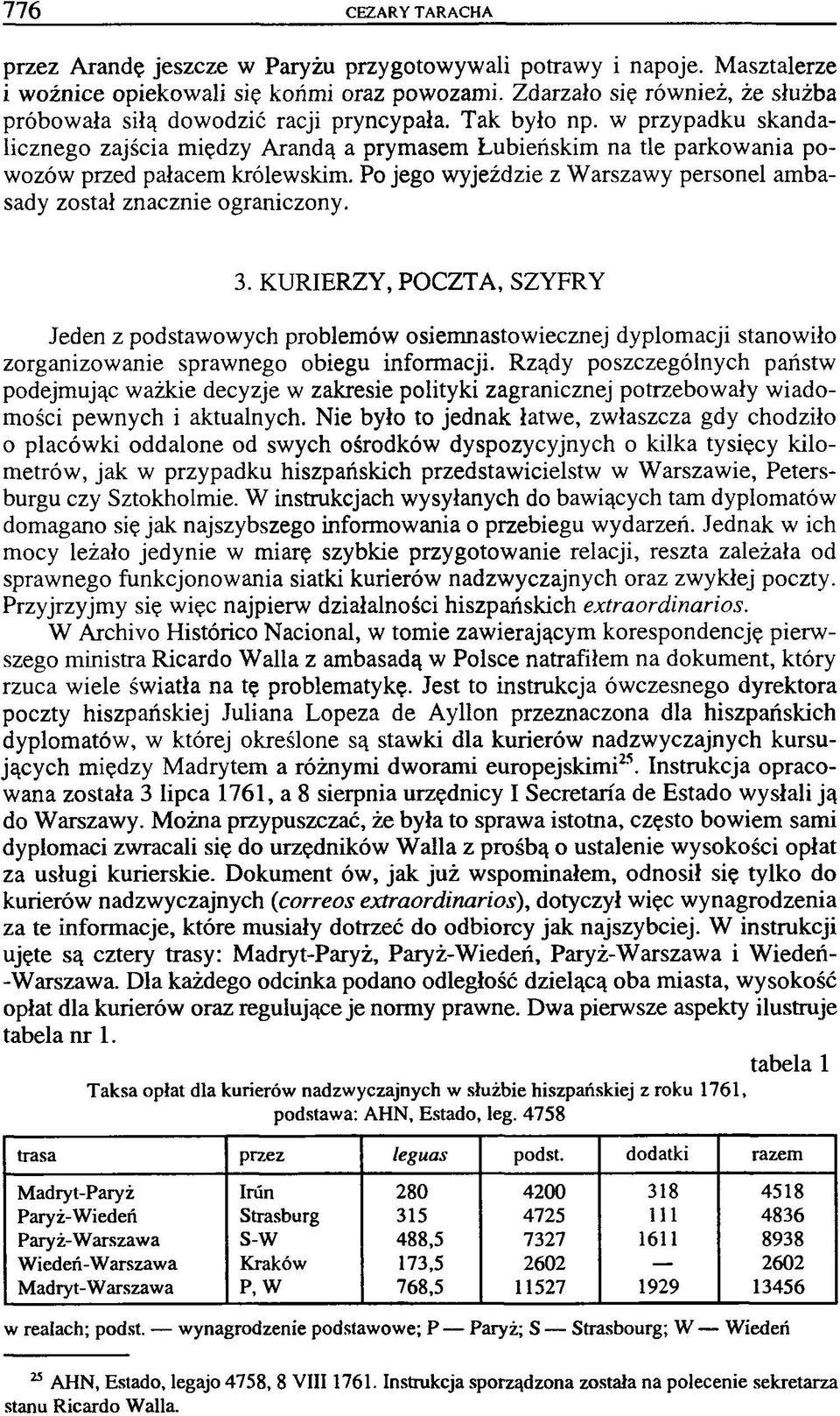 w przypadku skandalicznego zajścia między Arandą a prymasem Lubieńskim na tle parkowania powozów przed pałacem królewskim. Po jego wyjeździe z Warszawy personel ambasady został znacznie ograniczony.