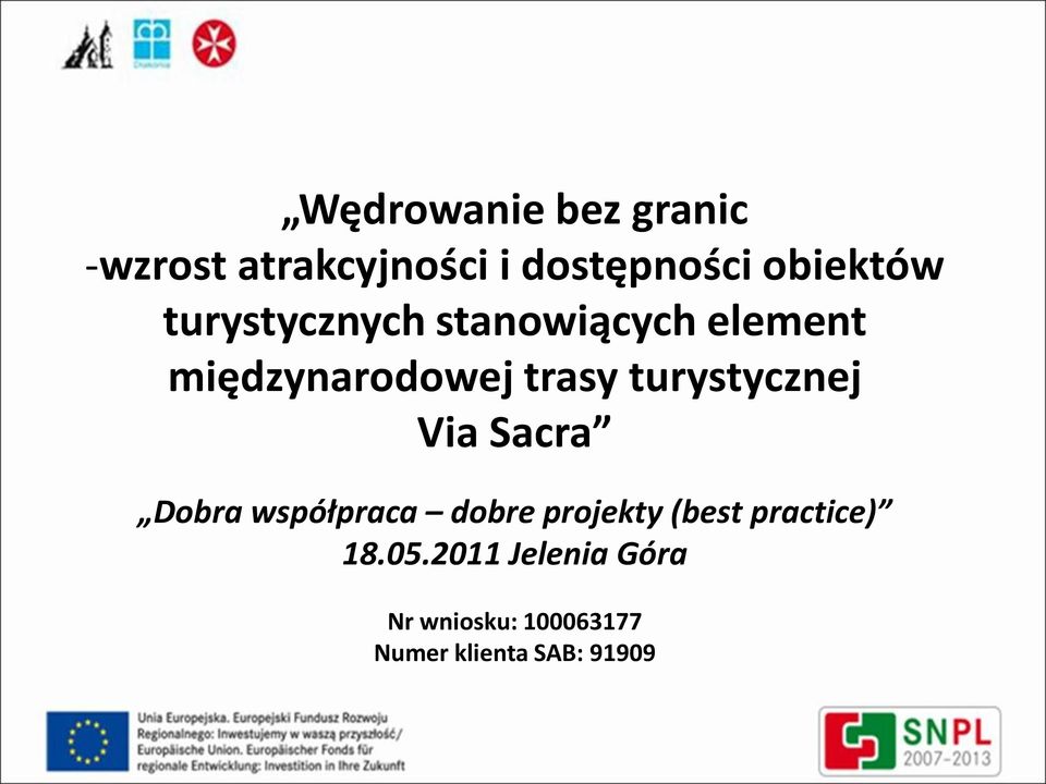 turystycznej Via Sacra Dobra współpraca dobre projekty (best