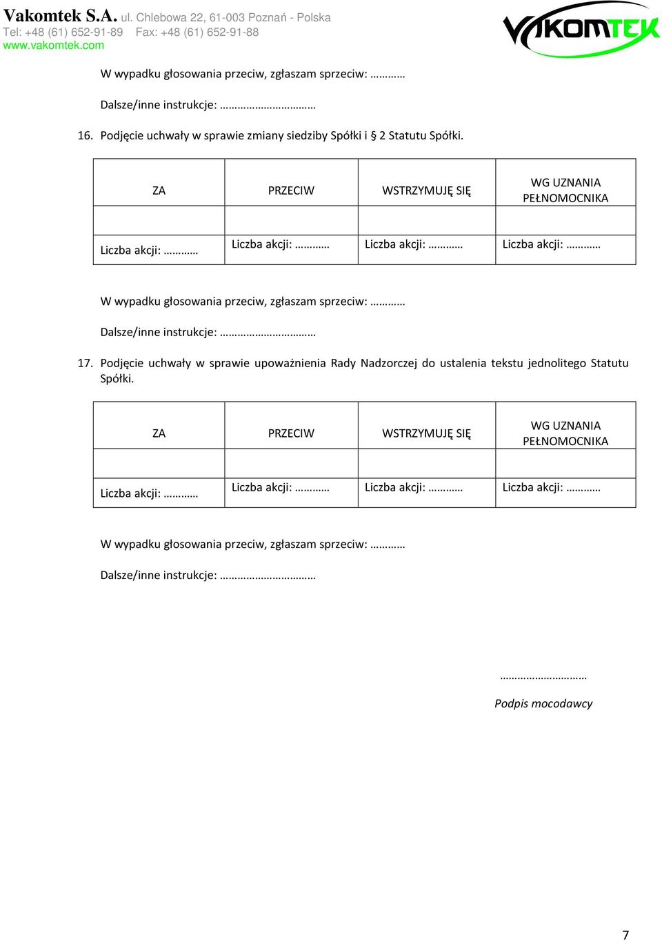 Podjęcie uchwały w sprawie upoważnienia Rady