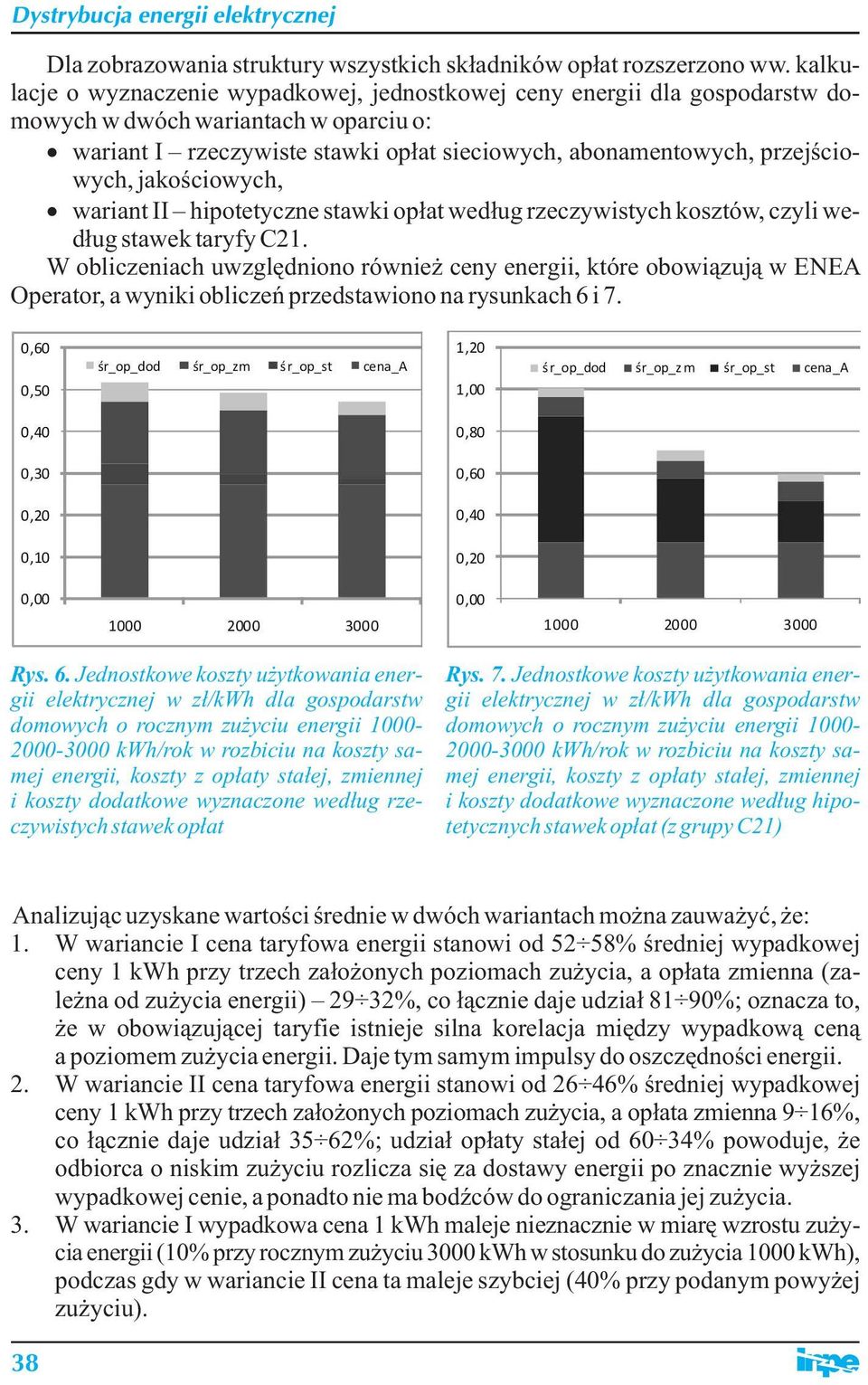 jakościowych, wariant II hipotetyczne stawki opłat według rzeczywistych kosztów, czyli według stawek taryfy C21.