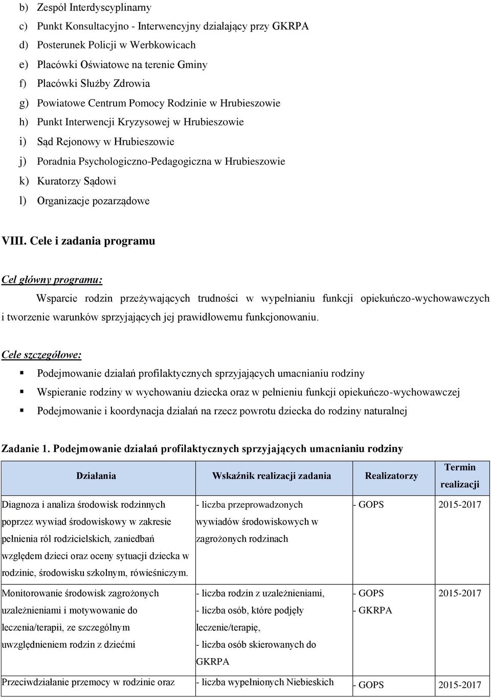 Sądowi l) Organizacje pozarządowe VIII.