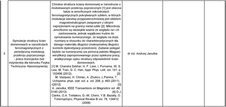 których modulacja warstwy przypowierzchniowej jest efektem magnetostrykcyjnym związanym z silnymi naprężeniami na granicy metal-szkło [2].