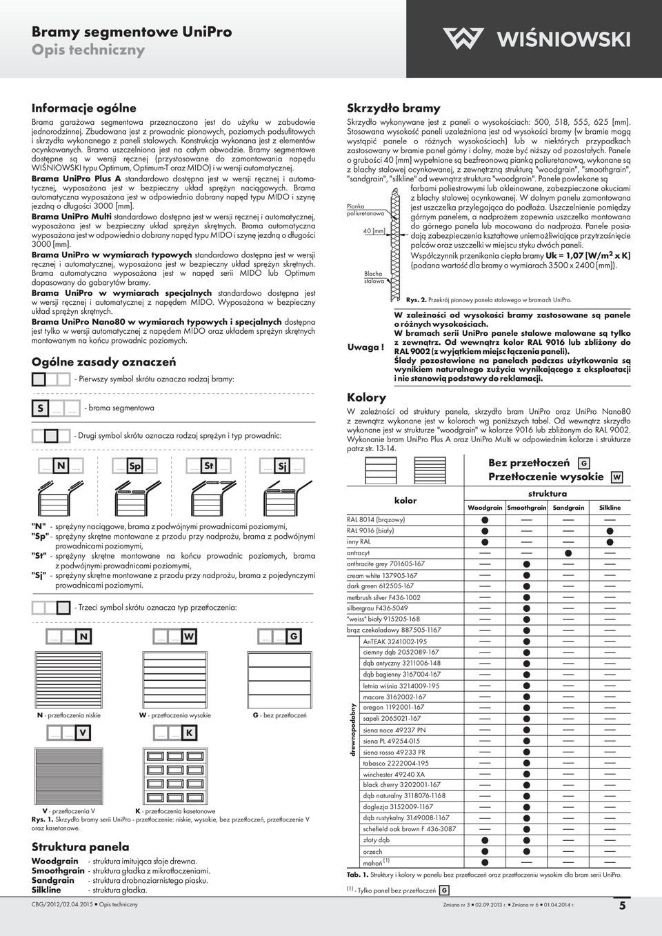 Bramy segmentowe dostępne są w wersji ręcznej (przystosowane do zamontowania napędu WIŚNIOWKI typu Optimum, Optimum-T oraz MIDO) iwwersji automatycznej.