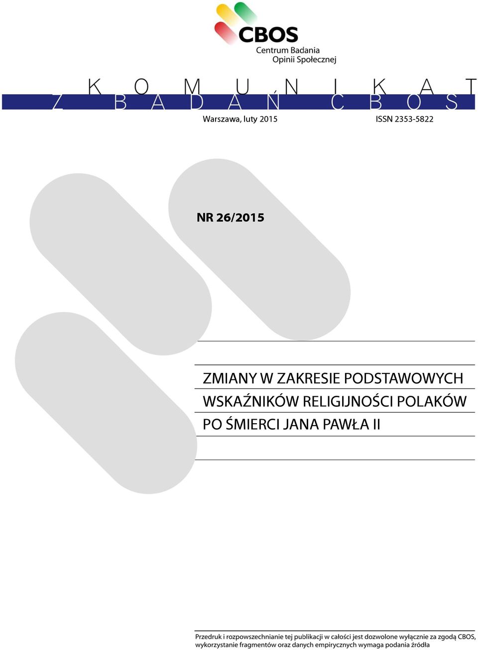 ZAKRESIE PODSTAWOWYCH WSKAŹNIKÓW