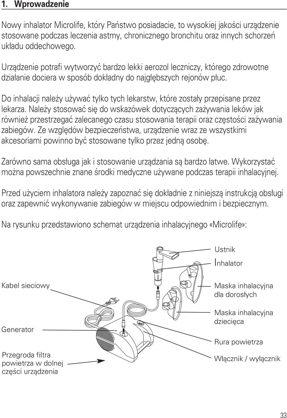 Do inhalacji należy używać tylko tych lekarstw, które zostały przepisane przez lekarza.