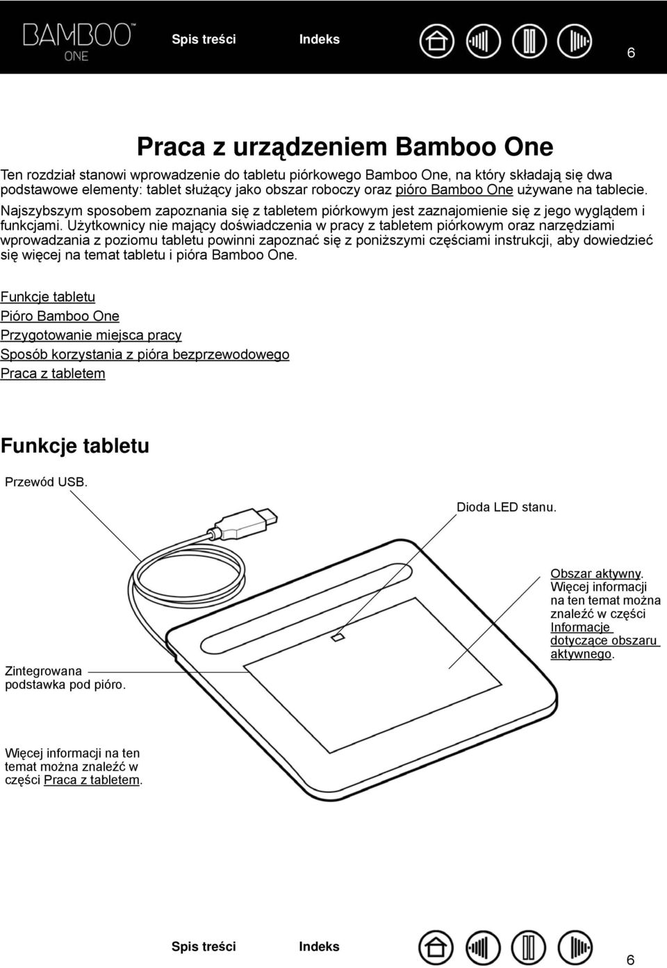 Użytkownicy nie mający doświadczenia w pracy z tabletem piórkowym oraz narzędziami wprowadzania z poziomu tabletu powinni zapoznać się z poniższymi częściami instrukcji, aby dowiedzieć się więcej na