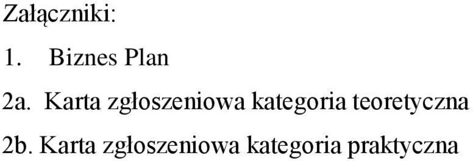 Karta zgłoszeniowa kategoria