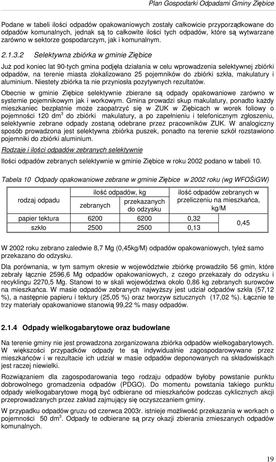 2 Selektywna zbiórka w gminie Zibice Ju pod koniec lat 90-tych gmina podjła działania w celu wprowadzenia selektywnej zbiórki odpadów, na terenie miasta zlokalizowano 25 pojemników do zbiórki szkła,